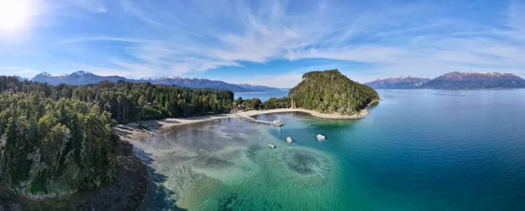 Panoramic landscape view of the famous Seven Lakes scenic route in Bariloche